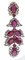 14 Karat Rose Gold and Silver Earrings with Rubies and Diamonds, Set of 2 2