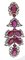Boucles d'Oreilles en Or Rose 14 Carats et Argent avec Rubis et Diamants, Set de 2 2