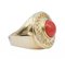 18 Karat Yellow Gold Ring with Coral, 1950s, Image 2