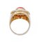18 Karat Yellow Gold Ring with Coral, 1950s, Image 3