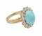 18 Karat Yellow Gold Ring with Turquoise and Diamonds, 1970s, Image 2
