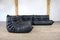 Black Leather Togo Seating Group by Michel Ducaroy for Ligne Roset, 1980s, Set of 3 6