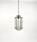 Lámpara colgante italiana de latón y vidrio biselado, años 50, Imagen 4