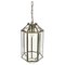 Lámpara colgante italiana de latón y vidrio biselado, años 50, Imagen 1