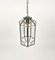Lámpara colgante italiana de latón y vidrio biselado, años 50, Imagen 6