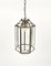 Lámpara colgante italiana de latón y vidrio biselado, años 50, Imagen 2