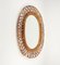 Mid-Century Rattan and Bamboo Oval Wall Mirror, Italy, 1960s, Image 8