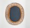 Mid-Century Rattan and Bamboo Oval Wall Mirror, Italy, 1960s 10
