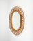 Mid-Century Rattan and Bamboo Oval Wall Mirror, Italy, 1960s 3