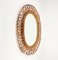 Mid-Century Rattan and Bamboo Oval Wall Mirror, Italy, 1960s 7