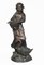 Victorian Bronze Farm Girl and Geese Chick Statue, Image 2