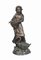 Viktorianische Bronze Farm Girl und Gänse Chick Statue 1