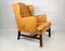Vintage Leather Wingback Chair, 1960s 6