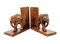 Rosewood Bookend with Elephant, Set of 2 1