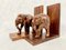 Palisander Buchstütze mit Elefant, 2 . Set 7