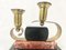 French Art Deco Brass and Marble Candleholder, 1920s 9