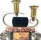 French Art Deco Brass and Marble Candleholder, 1920s 1