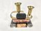 French Art Deco Brass and Marble Candleholder, 1920s 5