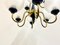 Lámpara de araña alemana Mid-Century de latón con ocho brazos, años 70, Imagen 10