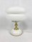 Lámpara de mesa Mid-Century de vidrio lechoso y latón de Napako, años 60, Imagen 2