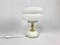 Mid-Century Milk Glass and Brass Table Lamp from Napako, 1960s, Image 6