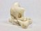Cenicero Art Déco con estatua de oso blanco de mármol, años 30, Imagen 7