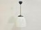 Czech Sunburst White Milk Glass and Bakelite Pendant Lamp from Napako, 1930s, Image 4