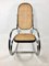 Rocking Chair Mid-Century en Acier Chromé et Rotin, 1970s 9