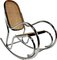 Rocking Chair Mid-Century en Acier Chromé et Rotin, 1970s 1