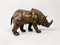 Figura escultural de rinoceronte vintage de cuero, años 60, Imagen 8