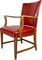 Red Leather Office Armchair, 1930s, Image 1