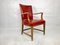 Red Leather Office Armchair, 1930s 3