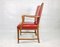 Red Leather Office Armchair, 1930s, Image 4