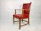 Red Leather Office Armchair, 1930s, Image 2