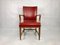Red Leather Office Armchair, 1930s, Image 6