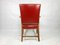 Red Leather Office Armchair, 1930s 5