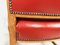 Red Leather Office Armchair, 1930s, Image 10