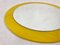 Mid-Century Round Yellow Oak Mirror, 1970s, Image 7