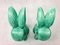 No. 1028 Green Glazed Rabbit from Sylvac, 1950s, Set of 2 5