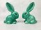 No. 1028 Green Glazed Rabbit from Sylvac, 1950s, Set of 2 6