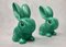 No. 1028 Green Glazed Rabbit from Sylvac, 1950s, Set of 2 11