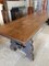 Antique Spanish Wooden Dining Table with Hand-Forged Iron Support 6