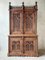 Large Gothic Revival Carved Walnut Armoire, France, 1890s 2