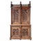 Large Gothic Revival Carved Walnut Armoire, France, 1890s 1