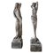 Art Nouveau Carved Statues of Two Posing Venuses, 1910, Stone, Set of 2 1