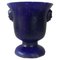Antike blau emaillierte Vase aus Gusseisen 1