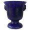 Antique Blue Enamelled Cast Iron Vase 1