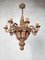 19th Century Italian Carved and Gold Patinated Wood Chandelier, Image 4