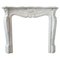 19th Century French Trois Coquilles Carrara Marble Fireplace 1