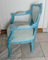 Dining Chairs with Azure Blue Patina, Set of 6 6